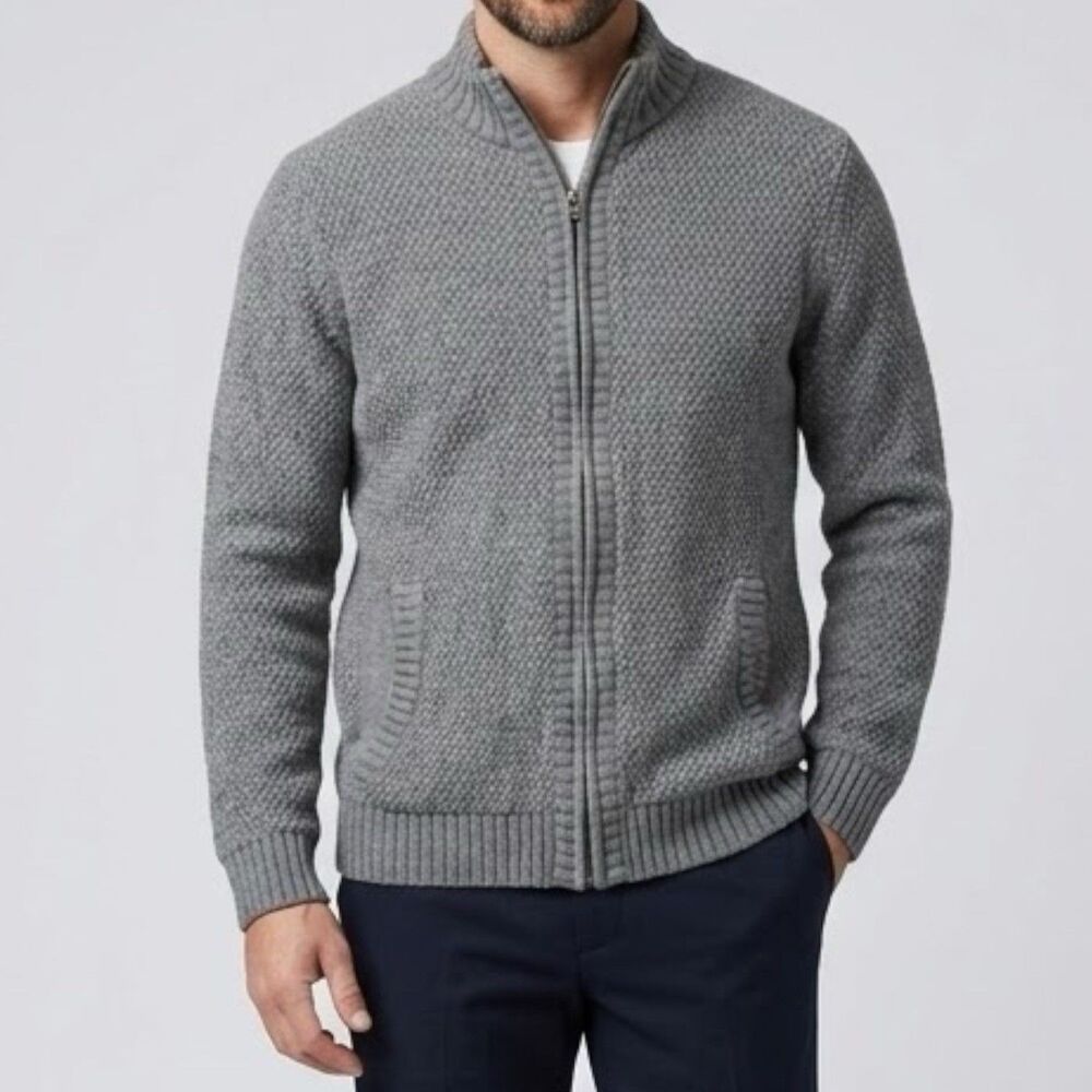 Carbon2Cobalt Mens Large Cardigan Sweater Jacket Sherpa Lined Full Zip Gorp Core